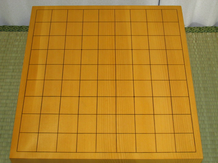 日本産本榧柾目六寸将棋盤/島桑駒台２点 使用品（S145） トウシン盤駒 